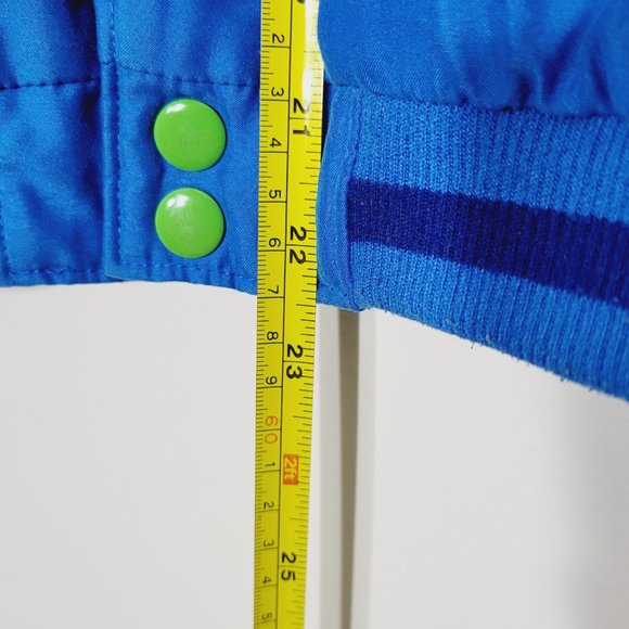 Disney Store Boys Mickey Mouse Varsity Jacket Bright Blue Green Snap Size 9/10 - Picture 10 of 12